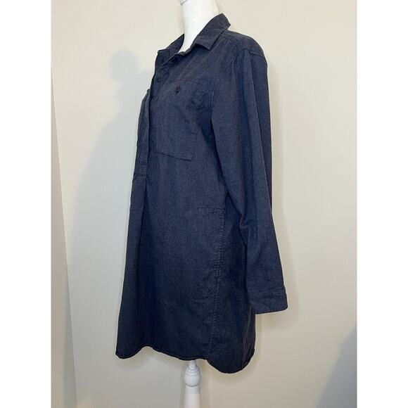 REI Co-op Women’s Navy Wallace Lake Flannel Popover Shirt Dress Small - Picture 2 of 12
